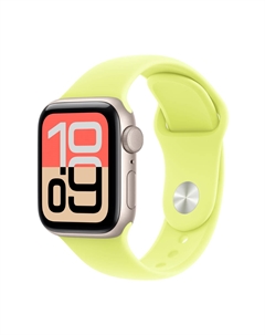 Умные часы Apple Watch SE 3, 2025 (GPS), 40 мм, Starlight Aluminum Case/Neon Yellow Sport Band - M/L