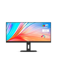 Монитор AOC Q34P2 , 34", 2560x1080, IPS, 75 Гц, чёрный Aoc