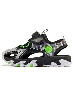 Сандалии детские дошкольного возраста с противоскользящей амортизацией, черные, серебристые Qiaodan