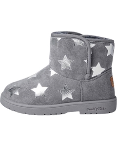 Противоскользящие и износостойкие теплые детские зимние ботинки с низким голенищем, серый Snoffy