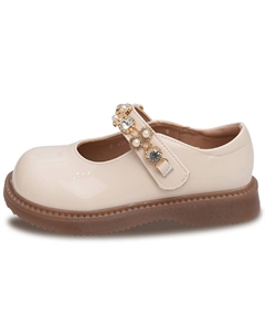 Нескользящие, амортизирующие, износостойкие, легкие, низкие детские кожаные туфли для детей, экрю Budding