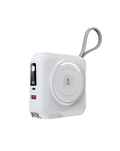 Внешний аккумулятор All-Round Qi 6 в1 Wi-P051 15000mAh 45W USB/Type-C/кабель Type-C, Lightning (белый) Wiwu