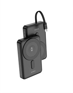Внешний аккумулятор Elite MagSafe Wi-P056 10000mAh 15W кабель Type-C, Lightning/подставка (черный) Wiwu