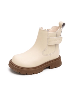 Детские кожаные ботинки для детей, бежевый Budding