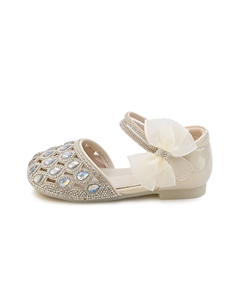 Детские кожаные туфли с низким верхом, дышащие, противоскользящие и противоударные, бежевый Budding