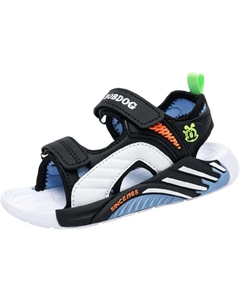 Детские сандалии с низким верхом, нескользящие и дышащие, черный/белый Bobdog