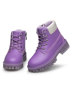 Детские кожаные ботинки для детей, фиолетовый Zro
