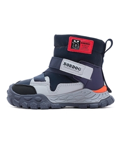 Детские хлопковые ботинки с противоскользящей подошвой, устойчивые к износу, темно-синий/серый Bobdog