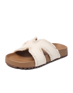 Детские шлепанцы с противоскользящей подошвой, устойчивые к истиранию, дышащие, легкие, амортизирующие, детские, бежевый Adoonga