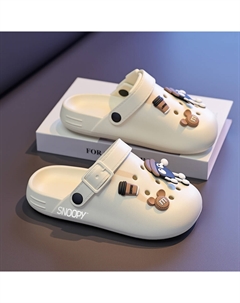 Детские сабо: нескользящие, износостойкие, упругие, дышащие, поддерживающие, белый Snoopy
