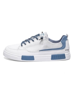 Износостойкие дышащие низкие детские кроссовки для скейтбординга для подростков, белый/синий Kung fu partners