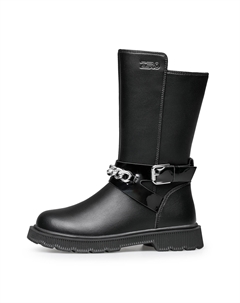 Детские кожаные ботинки для детей, черный Zro