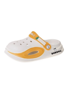 Детские дышащие сабо из износостойкого материала EVA, белый/желтый Bobdog