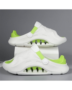 Детские шлепанцы для улицы, износостойкие, амортизирующие, водонепроницаемые, бесшумные, белый/зеленый Protectcamel