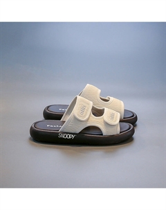 Детские шлепанцы для улицы, устойчивые к истиранию, дышащие, нескользящие, бежевый Snoopy