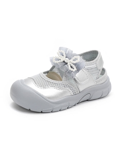 Детские сандалии с противоскользящей подошвой, устойчивые к истиранию, дышащие, с противоскользящей подошвой, серебряный Adoonga