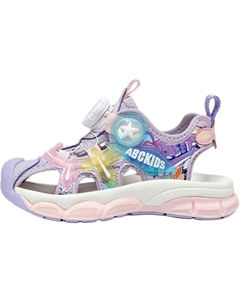 Детские сандалии с низким верхом, дышащие, противоскользящие, с защитой от ударов, фиолетовый Abc-kids