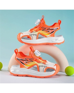 Детские сандалии с дышащей подошвой, противоскользящие, с амортизацией и средним голенищем, оранжевый Snoopy