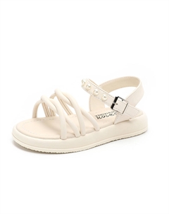 Детские сандалии с низким верхом, противоскользящие, устойчивые к истиранию, с отскоком, легкие, амортизирующие, с защитой от ударов, белый Qiquduck