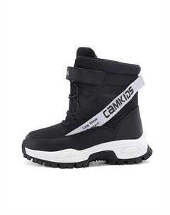 Нескользящие, устойчивые к истиранию, с термоподдержкой, высокие детские ботинки для детей, черный/белый Camkids