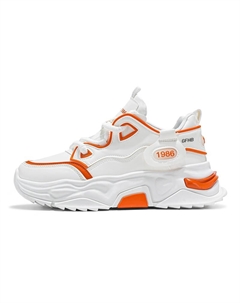 Износостойкие дышащие низкие кроссовки для увеличения роста для детей и подростков, белый/оранжевый Kung fu partners