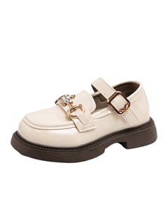 Противоскользящие износостойкие детские кожаные туфли для детей, белый Adoonga