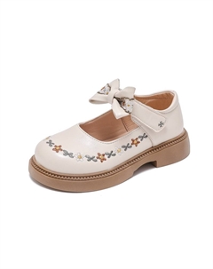 Нескользящие и дышащие детские кожаные туфли, экрю Yuzhaolin