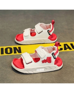 Детские сандалии с низким верхом, нескользящие, износостойкие, дышащие, красный Fcmm