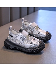 Детские сандалии с низким верхом, устойчивые к скольжению, ударам и истиранию, с отскоком, серебряный Snoopy