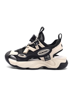 Детские сандалии с низким верхом, противоскользящие, устойчивые к истиранию, с отскоком, легкие, амортизирующие, с защитой от ударов, черный/белый Qiquduck