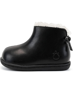 Детские кожаные ботинки для дошкольников, черный Qinuoshu