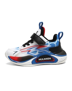 Противоскользящие и износостойкие дышащие кроссовки Rebound для детей, белый/синий/красный Mulinsen