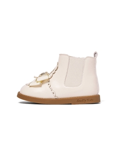 Детские кожаные ботинки для дошкольников, белый Snoffy