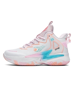 Износостойкие, легкие, амортизирующие, высокие детские кроссовки для подростков, белый/розовый Kung fu partners