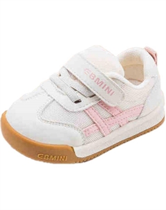 Нескользящие износостойкие низкие детские кроссовки для повседневной носки. Для детей от 3 до 7 лет., бежевый/розовый Ebmini