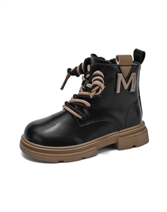 Детские кожаные ботинки для детей, черный/хаки Tonybear