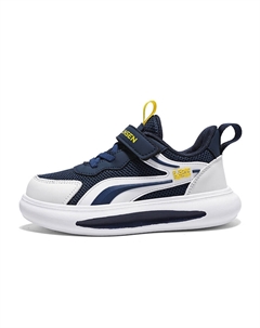 Детские повседневные нескользящие амортизирующие износостойкие упругие дышащие кроссовки Kids', черный/синий Mulinsen