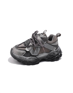 Антискользящие износостойкие легкие амортизирующие утепленные повседневные детские кроссовки Kids', серый Wooden rabbit