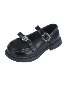 Нескользящие, износостойкие, дышащие детские кожаные туфли., черный Adoonga