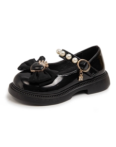 Детские кожаные туфли с низким верхом, устойчивые к скольжению, ударам и истиранию, с отскоком, черный Zhule