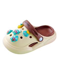 Детские тапочки с противоскользящей подошвой, износостойкие, легкие и амортизирующие, белый/коричневый Abc-kids