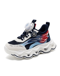 Кроссовки для бега с низким верхом для детей с амортизацией, износостойкие, с отскоком, дышащие, легкие, белый/синий Qiquduck