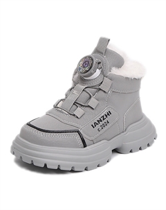 Детские кожаные ботинки с противоскользящей подошвой для детей от 3 до 7 лет, серый Saint waters