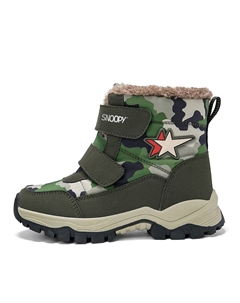 Детские зимние ботинки для детей, зеленый/камуфляж Snoopy