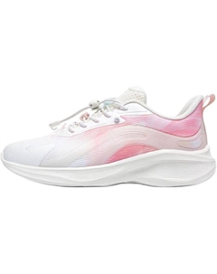 Нескользящие и дышащие низкие детские кроссовки для бега из парусины белого/чисто-розового цвета Xtep