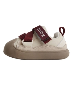 Нескользящие дышащие низкие туфли для малышей, бежевый/красный Maibuxiong