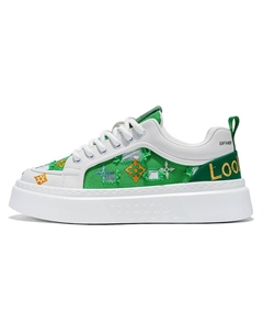 Износостойкие дышащие низкие детские кроссовки для скейтбординга для подростков, зеленый Kung fu partners