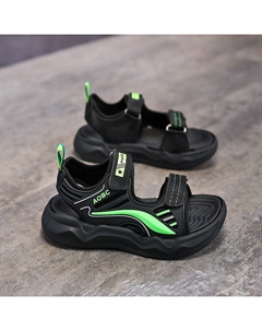 Сандалии детские, противоскользящие, дышащие, низкие, черный/зеленый Fcmm