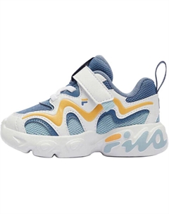 Низкие противоскользящие износостойкие детские туфли сине-белого цвета для младенцев и малышей Fila kids