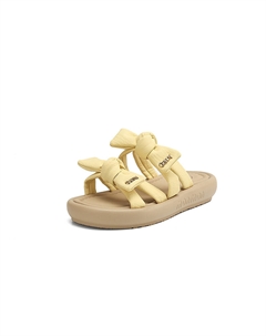 Детские шлепанцы с низким верхом, устойчивые к истиранию, противоскользящие, для подростков, желтый Adoonga